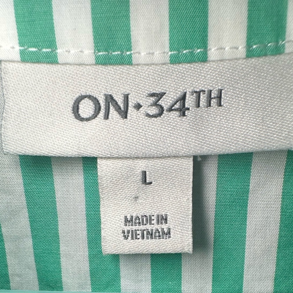 ON 34TH Women's Ruffle-collar Stripe Shirt - Picture 3 of 11